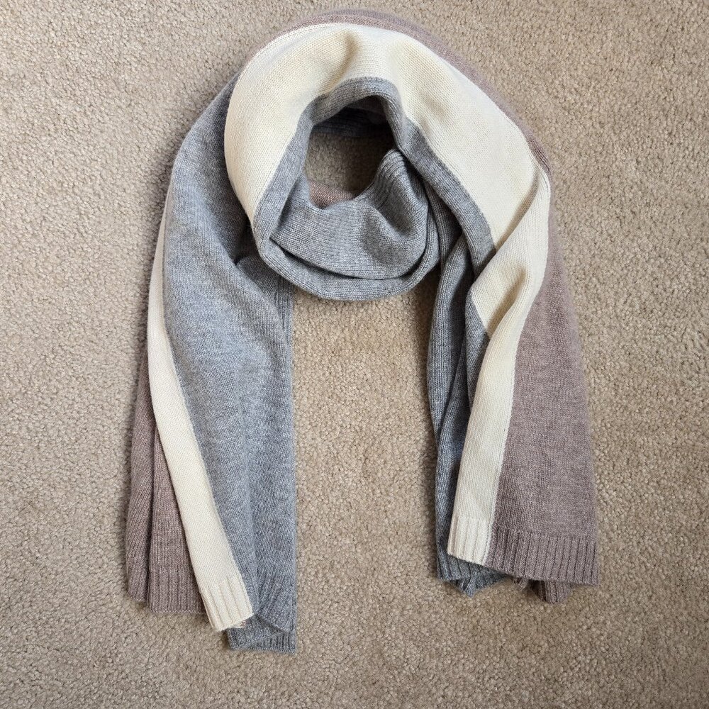 NWOT Summersalt Tri-color Wool Cashmere Wrap Oversized Scarf